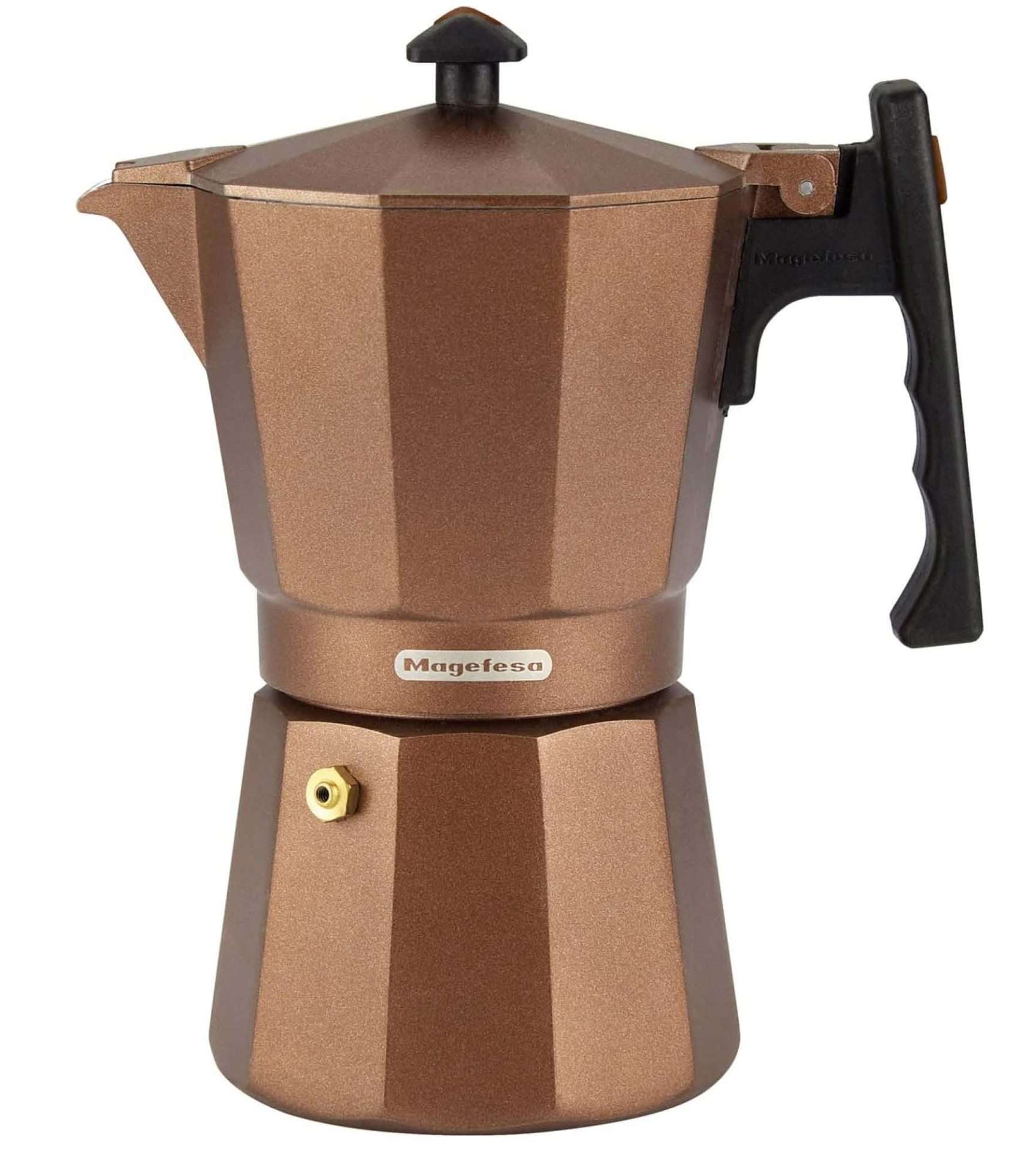CAFETERA ITALIANA MAGEFESA JAMAICA BROWN 6/TAZAS A 1 CAFETERA ITALIANA MAGEFESA JAMAICA BROWN 6/TAZAS A